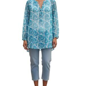 Blue White Tunic New York and Company size Medium